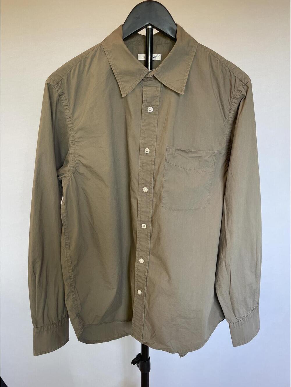 Madewell Men's Button-Up Shirt Poplin Driftwood Brown Small New With Tags